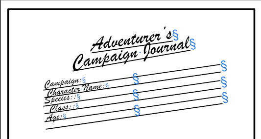 Printable RPG Journal Pages